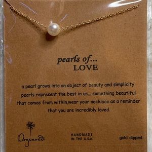 Pearl love charm necklace